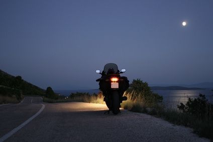 relax on a motorcycle